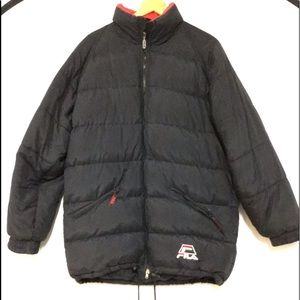 Fila Black Vintage Oversized Down Jacket
